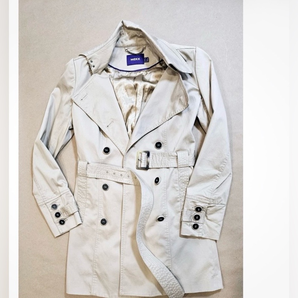 Mexx Light Tan Double-Breasted Coat